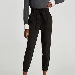 NWT ZARA Paperbag Camou Pants